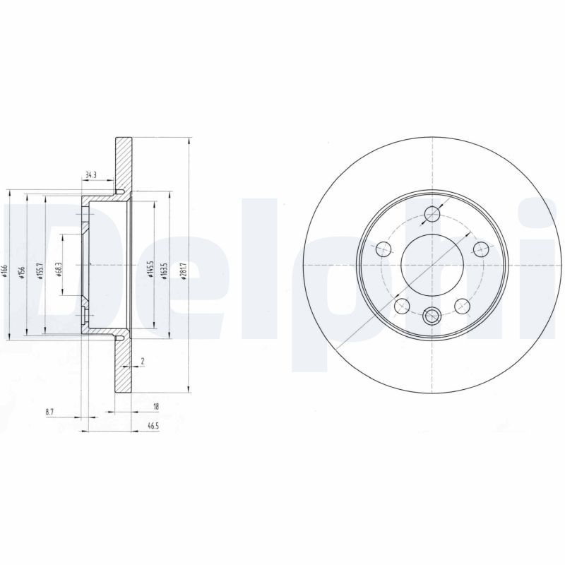 Tarcza hamulcowa DELPHI BG3415