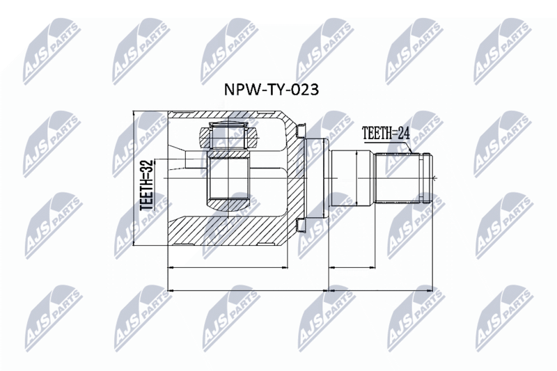 Zestaw przegubu, wał napędowy NTY NPW-TY-023