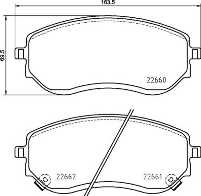 Zestaw klocków hamulcowych, hamulce tarczowe BREMBO P 50 144