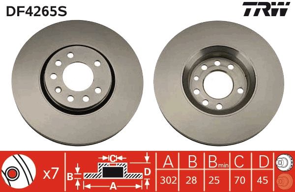 Tarcza hamulcowa TRW DF4265S
