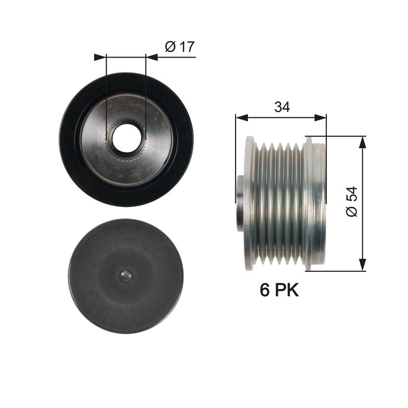 Alternator - sprzęgło jednokierunkowe GATES OAP7135