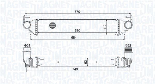 Chłodnica powietrza doładowującego MAGNETI MARELLI 351319205620