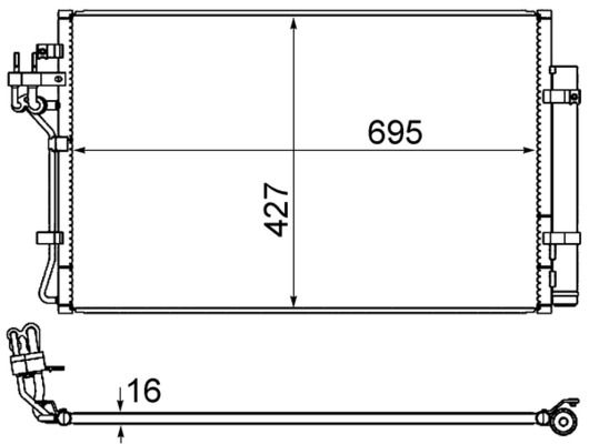 Skraplacz, klimatyzacja MAHLE ac 869 000s