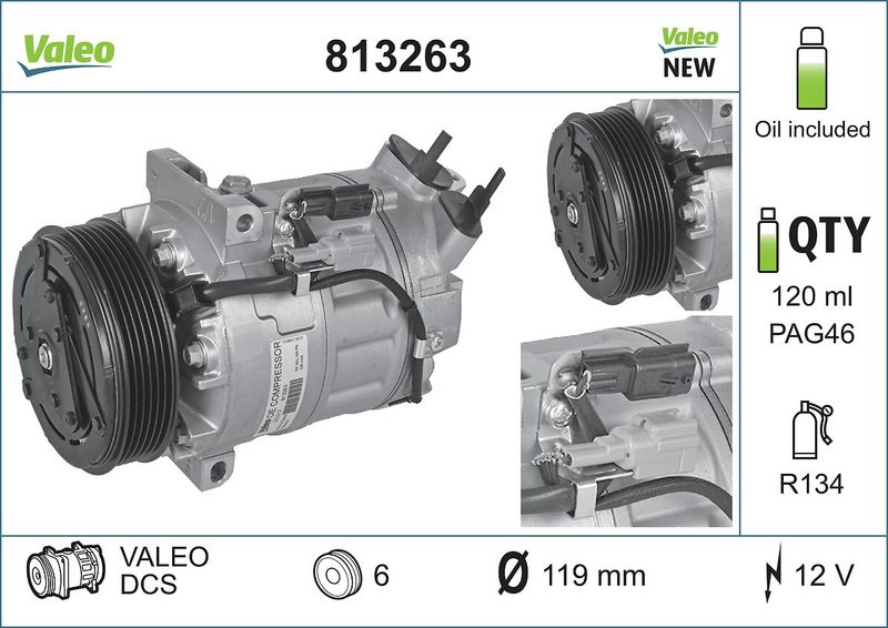 Sprężarka, klimatyzacja VALEO 813263