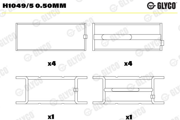 Panewka wału korbowego GLYCO H1049/50.50MM
