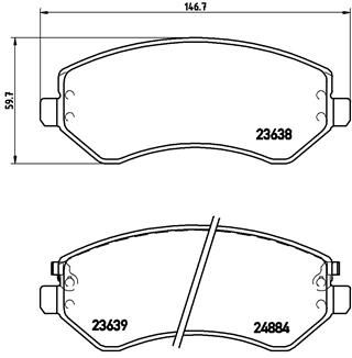 Zestaw klocków hamulcowych, hamulce tarczowe BREMBO P 37 007