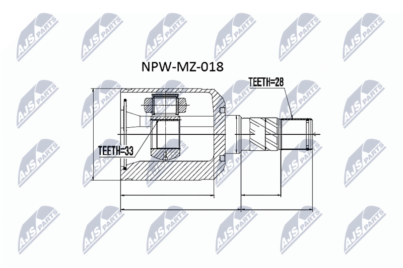 Zestaw przegubu, wał napędowy NTY NPW-MZ-018