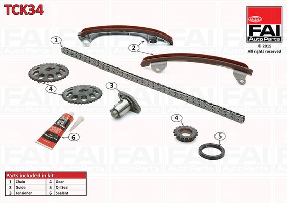 Zestaw łańcucha rozrządu FAI AutoParts tck34