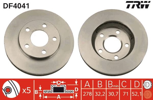 Tarcza hamulcowa TRW DF4041