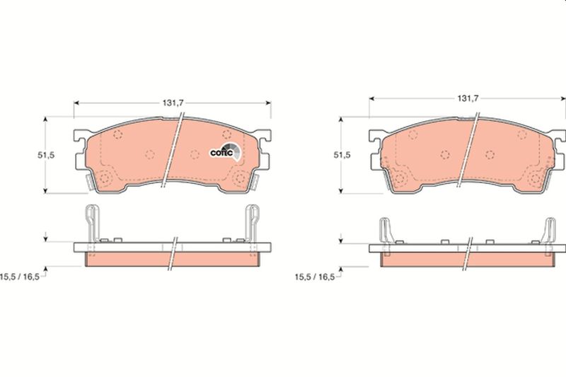 Zestaw klocków hamulcowych, hamulce tarczowe TRW GDB1139