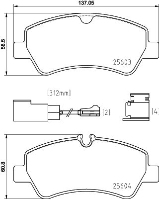 Zestaw klocków hamulcowych, hamulce tarczowe BREMBO P 24 187