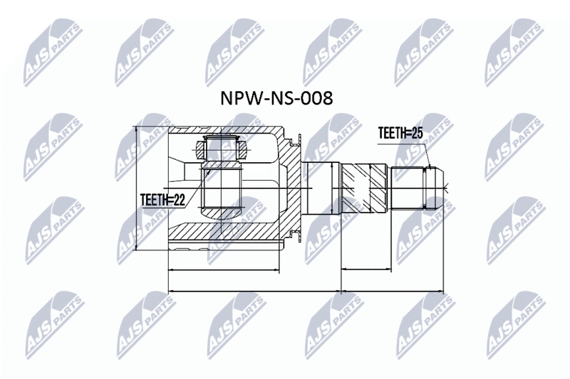Zestaw przegubu, wał napędowy NTY NPW-NS-008