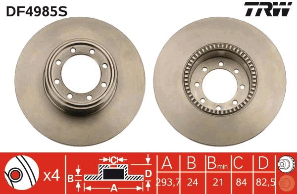 Tarcza hamulcowa TRW DF4985S