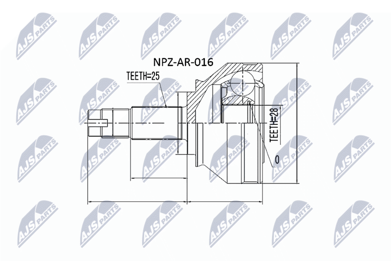 Zestaw przegubu, wał napędowy NTY NPZ-AR-016