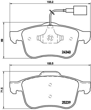 Zestaw klocków hamulcowych, hamulce tarczowe BREMBO P 23 132