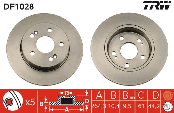 Tarcza hamulcowa TRW DF1028