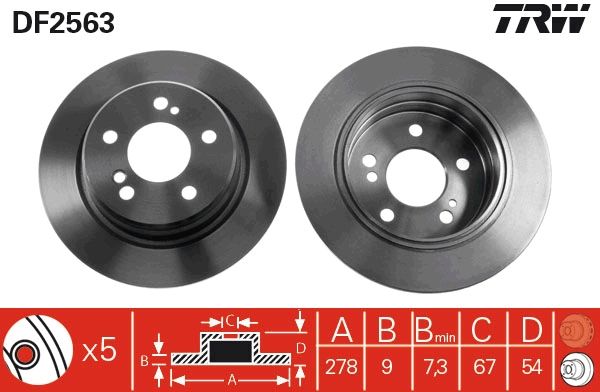Tarcza hamulcowa TRW DF2563