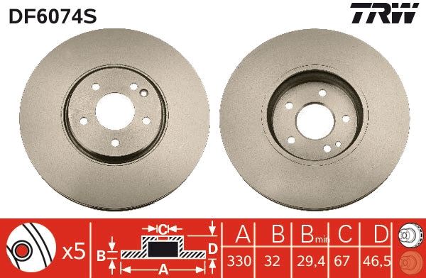 Tarcza hamulcowa TRW DF6074S
