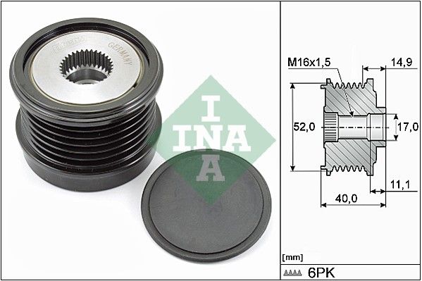 Alternator - sprzęgło jednokierunkowe INA 535029310