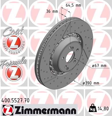 Tarcza hamulcowa ZIMMERMANN 400.5527.70