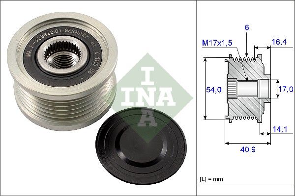 Alternator - sprzęgło jednokierunkowe INA 535 0112 10