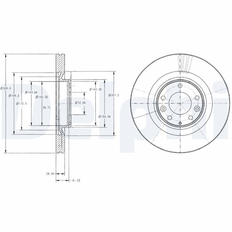 Tarcza hamulcowa DELPHI BG9104