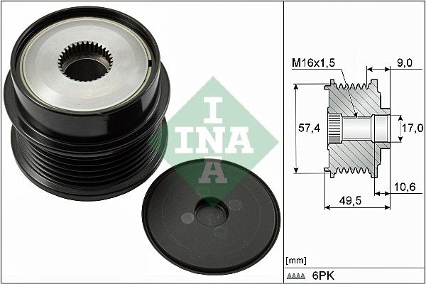 Alternator - sprzęgło jednokierunkowe INA 535 0189 10