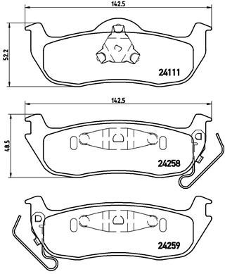 Zestaw klocków hamulcowych, hamulce tarczowe BREMBO P 37 011