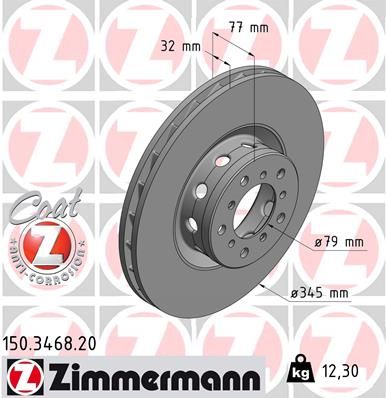 Tarcza hamulcowa ZIMMERMANN 150.3468.20