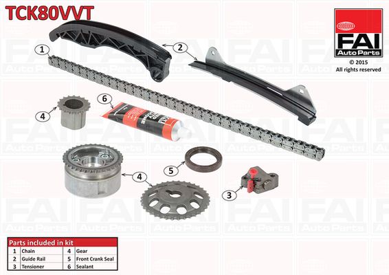 Zestaw łańcucha rozrządu FAI AutoParts tck80vvt
