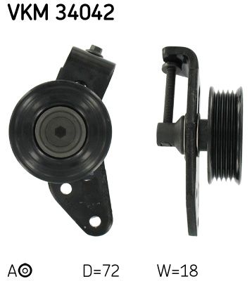 Rolka napinacza, pasek klinowy wielorowkowy SKF VKM 34042