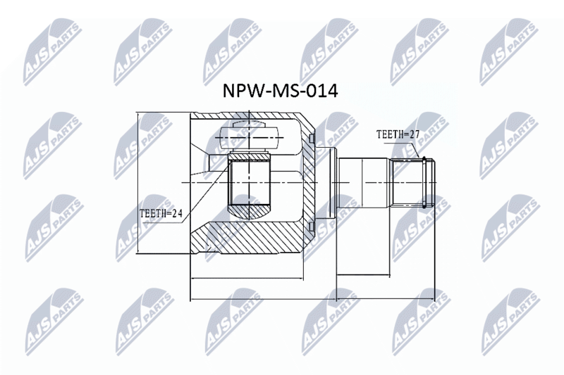 Zestaw przegubu, wał napędowy NTY NPW-MS-014
