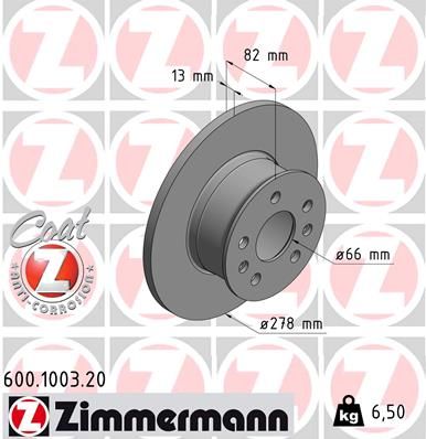 Tarcza hamulcowa ZIMMERMANN 600.1003.20