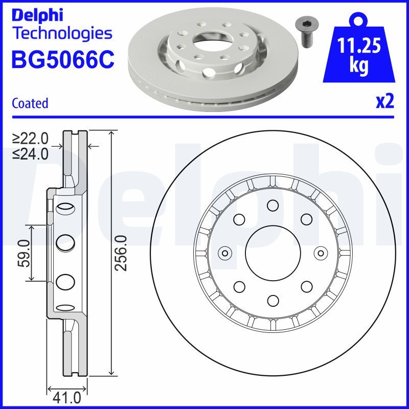 Tarcza hamulcowa DELPHI BG5066C
