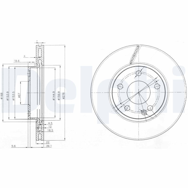 Tarcza hamulcowa DELPHI BG3845C