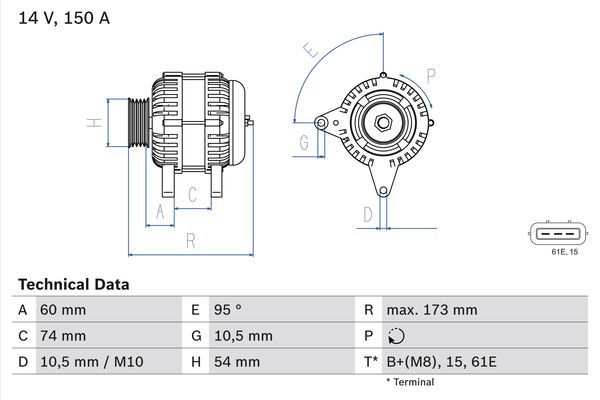 Alternator BOSCH 0986045031