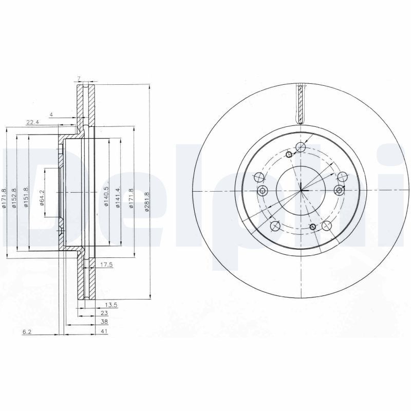 Tarcza hamulcowa DELPHI BG3980C