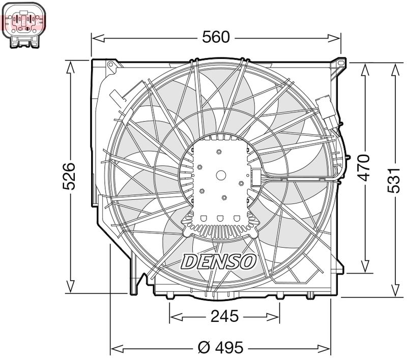 Wentylator, chłodzenie silnika DENSO DER05008