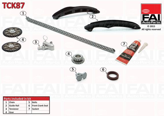 Zestaw łańcucha rozrządu FAI AutoParts tck87