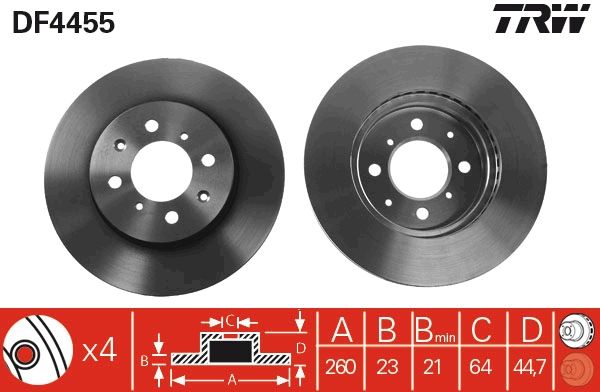 Tarcza hamulcowa TRW DF4455