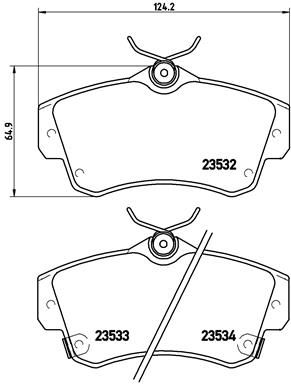 Zestaw klocków hamulcowych, hamulce tarczowe BREMBO P 11 012