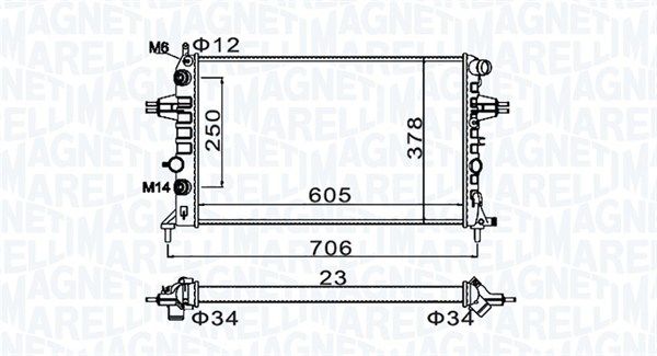 Chłodnica, układ chłodzenia silnika MAGNETI MARELLI 350213158200