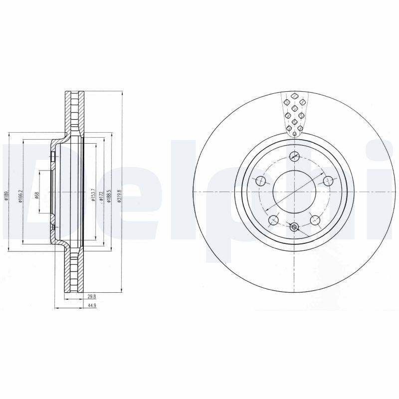 Tarcza hamulcowa DELPHI BG4080C