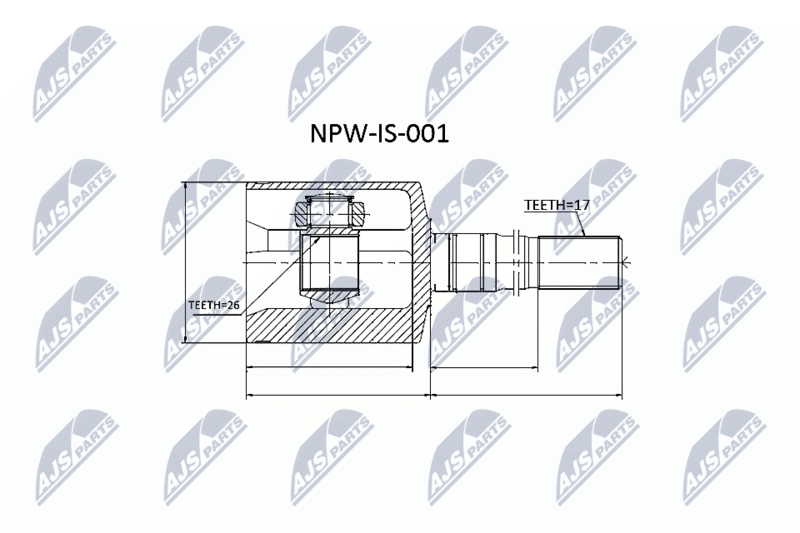 Zestaw przegubu, wał napędowy NTY NPW-IS-001