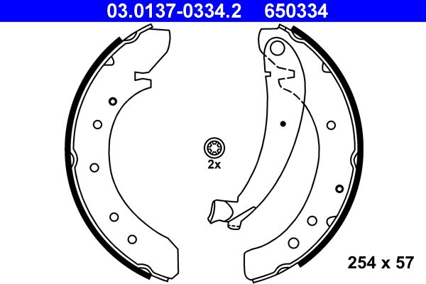 Zestaw szczęk hamulcowych ATE 03.0137-0334.2
