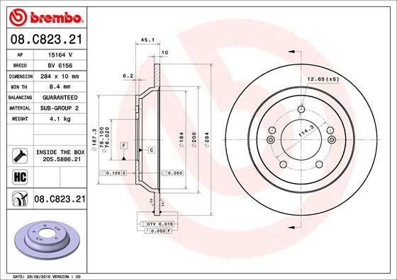 Tarcza hamulcowa BREMBO 08.C823.21