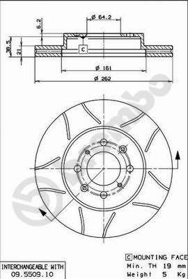 Tarcza hamulcowa BREMBO 09.5509.75