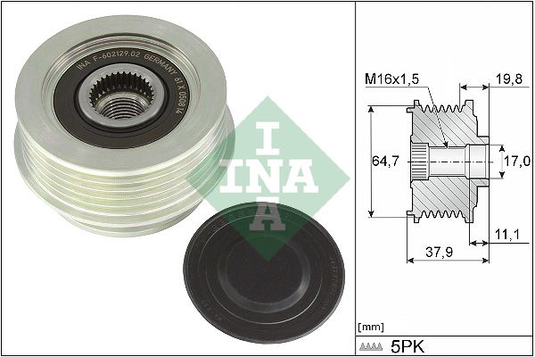 Alternator - sprzęgło jednokierunkowe INA 535037010