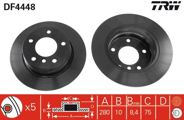 Tarcza hamulcowa TRW DF4448