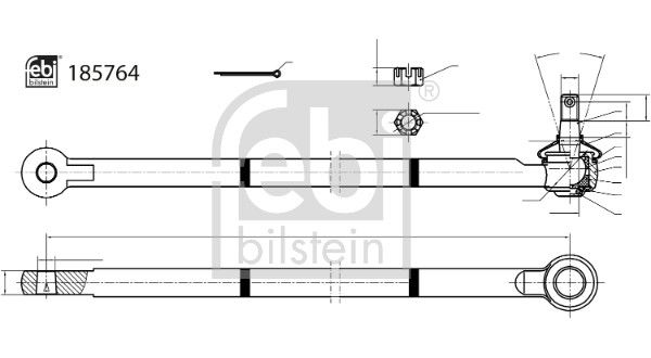 Końcówka drążka kierowniczego poprzecznego FEBI BILSTEIN 185764